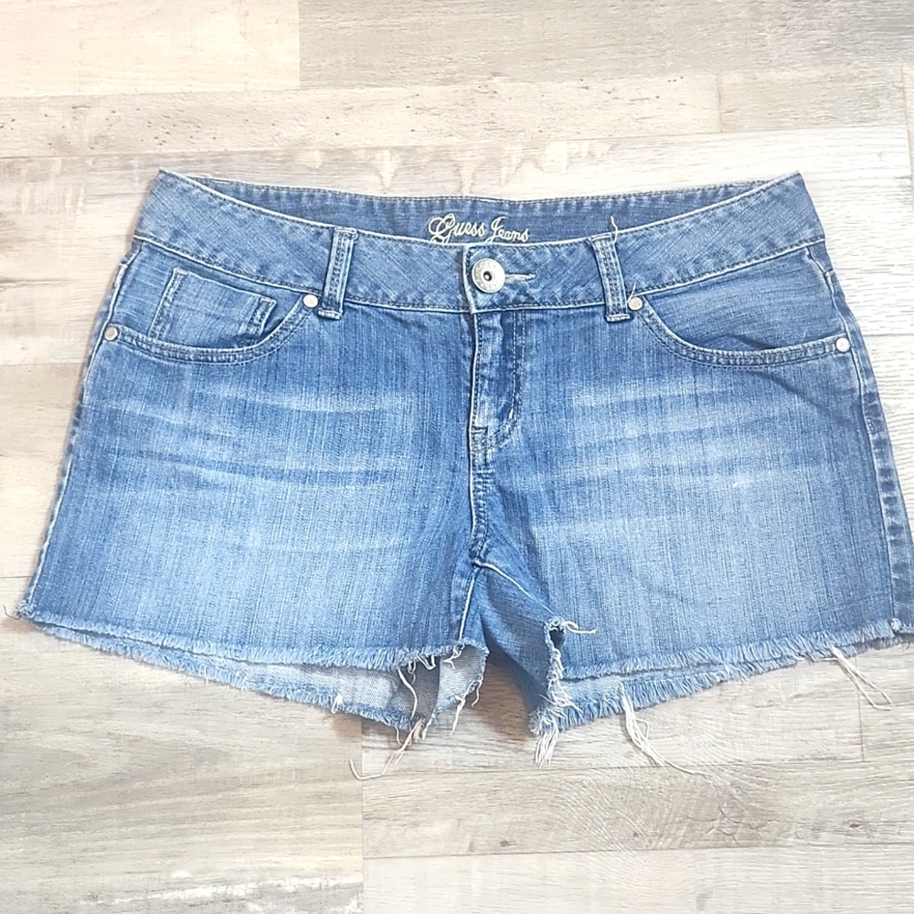 Vintage Guess Womens Short Denim Shorts Size 31 Waist